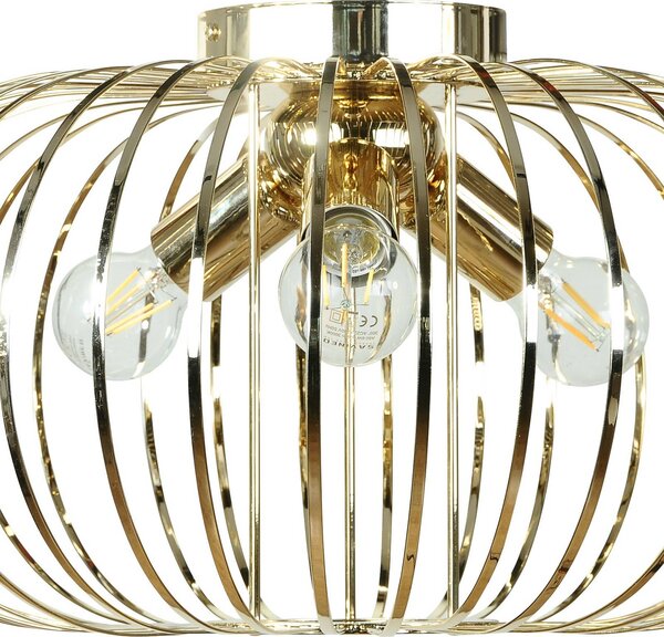 Lampa sufitowa Globe Domiluce, możliwość ściemniania, mosiężny / złoty, salon / jadalnia, metal