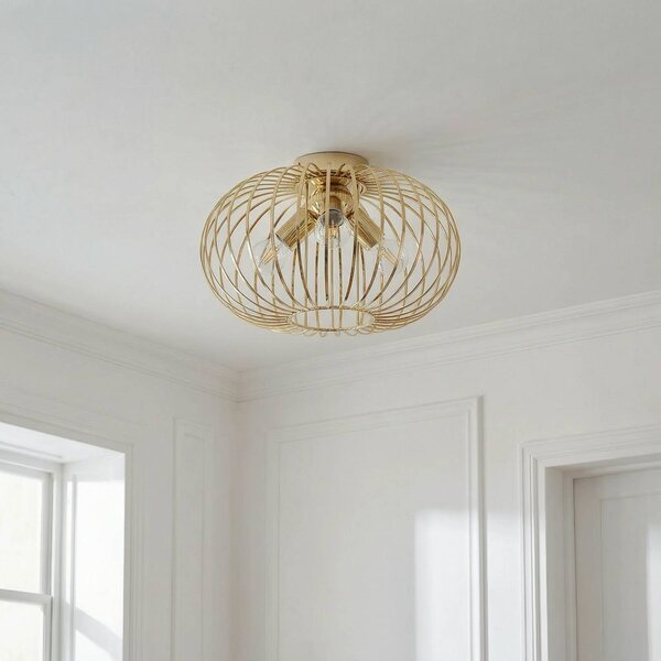 Lampa sufitowa Globe Domiluce, możliwość ściemniania, mosiężny / złoty, salon / jadalnia, metal
