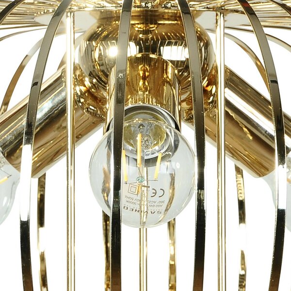 Lampa sufitowa Globe Domiluce, możliwość ściemniania, mosiężny / złoty, salon / jadalnia, metal