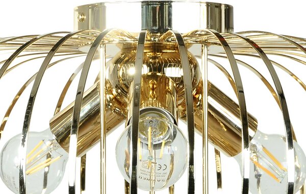 Lampa sufitowa Globe Domiluce, możliwość ściemniania, mosiężny / złoty, salon / jadalnia, metal