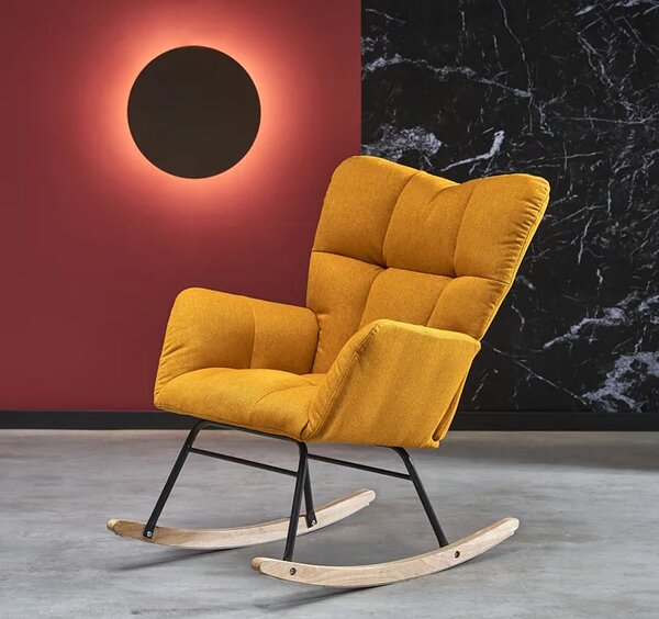 Popielaty skandynawski fotel bujany R7-T37