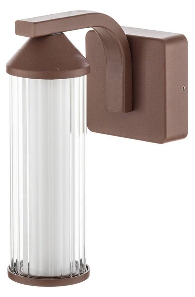Kinkiet zewnętrzny LED Neravio Lindby, brązowy / rdzawy, aluminium, nowoczesny