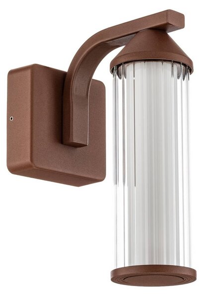 Kinkiet zewnętrzny LED Neravio Lindby, brązowy / rdzawy, aluminium, nowoczesny