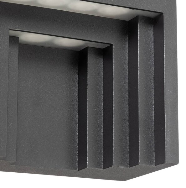 Kinkiet zewnętrzny LED Aurali Lindby, czarny, aluminium, nowoczesny