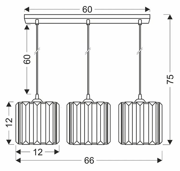 Czarna nowoczesna kryształowa lampa wisząca - 7X D193 C3-A87