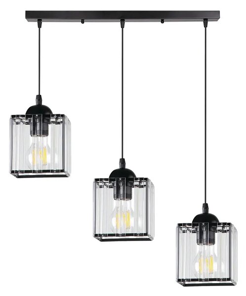 Czarna nowoczesna kryształowa lampa wisząca - 7X D193 C3-A87