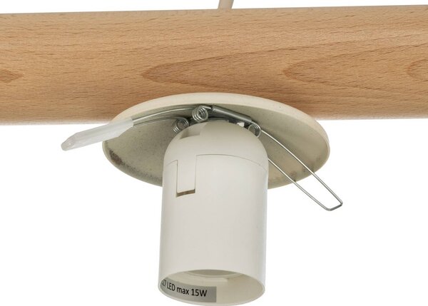 Lampa wisząca Woodstock HELAM, możliwość ściemniania, jasne drewno, salon / jadalnia, drewno, dworkowy / rustykalny