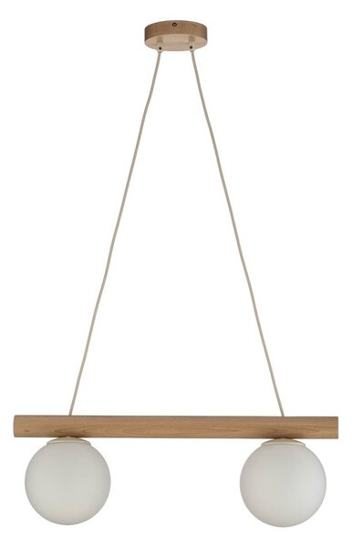 Lampa wisząca Woodstock HELAM, możliwość ściemniania, jasne drewno, salon / jadalnia, drewno, dworkowy / rustykalny