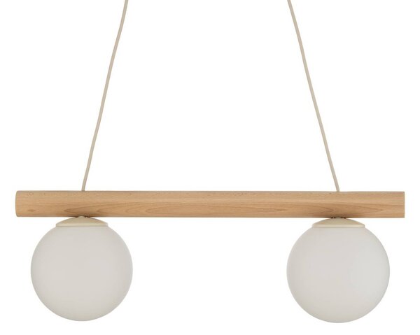 Lampa wisząca Woodstock HELAM, możliwość ściemniania, jasne drewno, salon / jadalnia, drewno, dworkowy / rustykalny