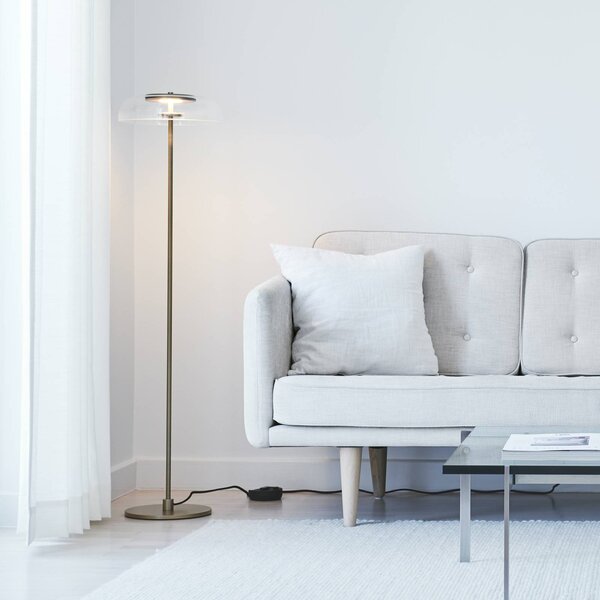 Nuura Aps Lampa stojąca LED Blossi, możliwość ściemniania, mosiężny / złoty, salon / jadalnia, metal, skandynawski