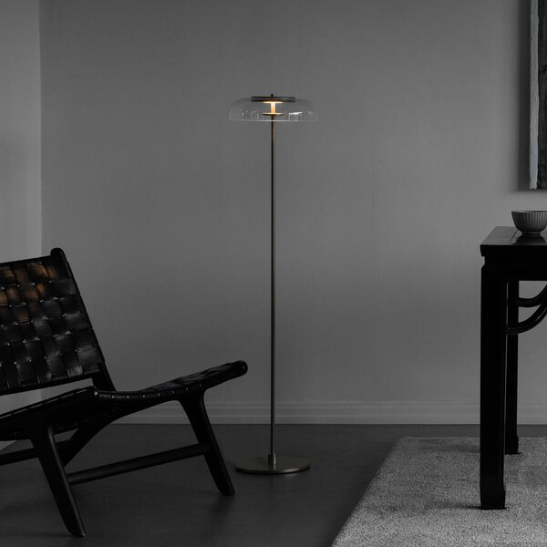 Nuura Aps Lampa stojąca LED Blossi, możliwość ściemniania, mosiężny / złoty, salon / jadalnia, metal, skandynawski