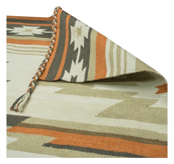Dwustronny zewnętrzny dywan z tworzywa z recyklingu Green Decore Aztec, 90x150 cm