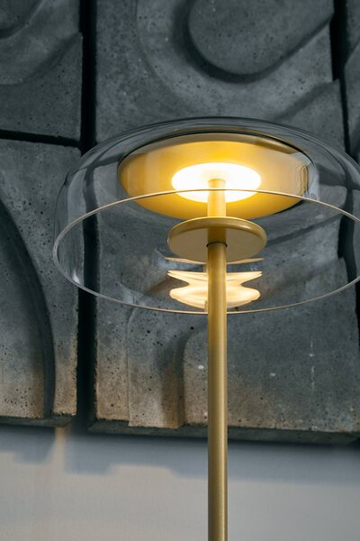 Nuura Lampa stołowa LED Blossi, możliwość ściemniania, mosiężny / złoty, salon / jadalnia, metal, skandynawski