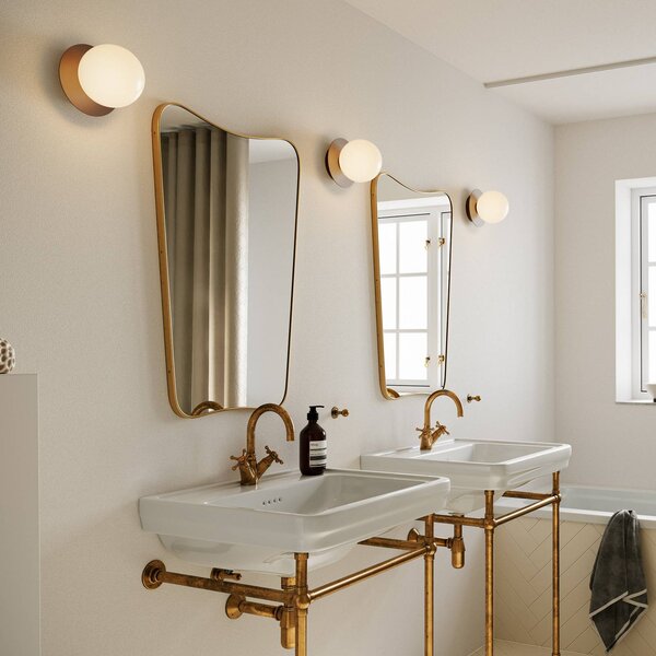 Nuura Kinkiet designerski Liila 1 Medium, możliwość ściemniania, brązowy / mosiężny, łazienka, metal, design