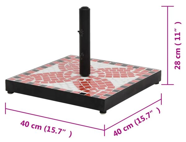 Ceramiczna podstawa do parasola terakota + biały - Jobres