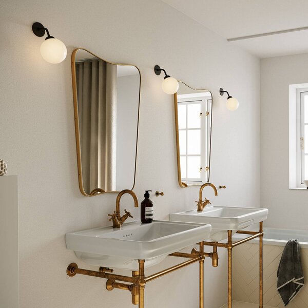 Nuura Aps Kinkiet designerski Apiales, możliwość ściemniania, czarny, salon / jadalnia, szkło, skandynawski