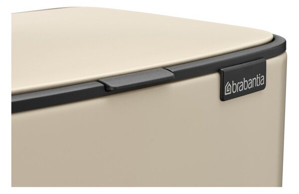 Beżowy stalowy kosz na śmieci z pedałem 12 l Bo – Brabantia
