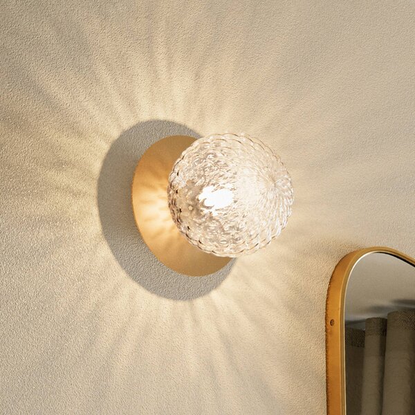 Nuura Kinkiet designerski Liila, możliwość ściemniania, mosiężny / złoty, łazienka, metal, skandynawski