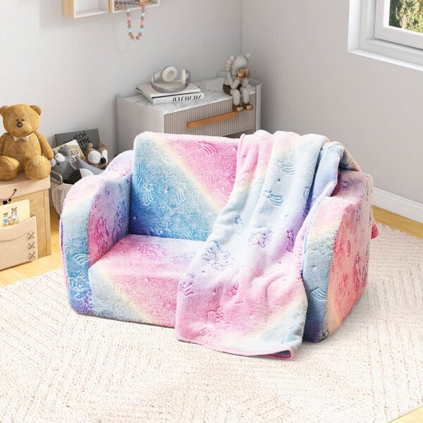 Rozkładana sofa dziecięca z kocem fluorescencyjna