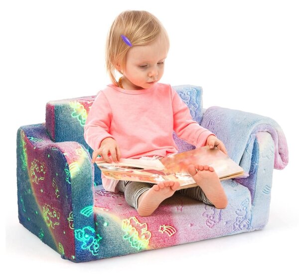 Rozkładana sofa dziecięca z kocem fluorescencyjna
