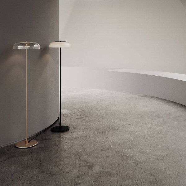 Nuura Lampa stojąca LED Blossi, możliwość ściemniania, czarny, salon / jadalnia, metal, skandynawski
