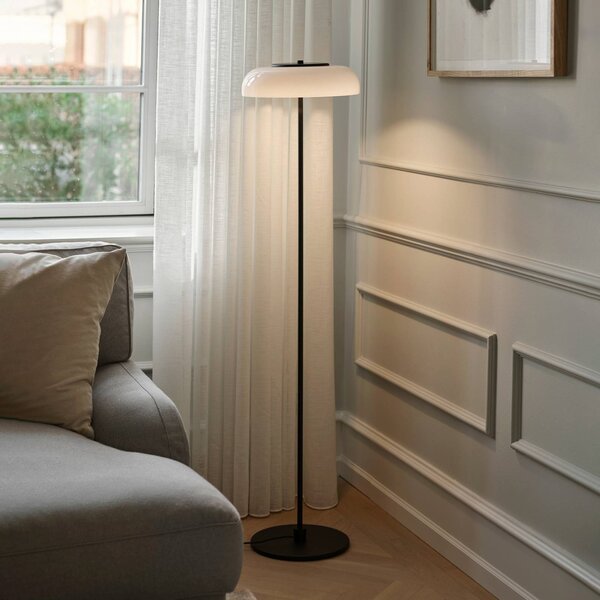 Nuura Lampa stojąca LED Blossi, możliwość ściemniania, czarny, salon / jadalnia, metal, skandynawski
