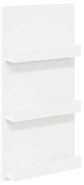 Stojak na magazyny z materiału drewnopochodnego, biały, 3 półki, 51 x 11 x 102 cm