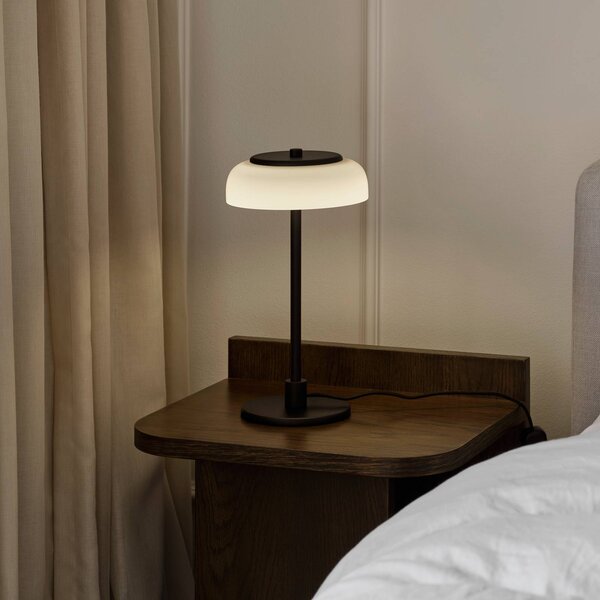 Nuura Aps Lampa stołowa LED Blossi, możliwość ściemniania, czarny, salon / jadalnia, metal, skandynawski