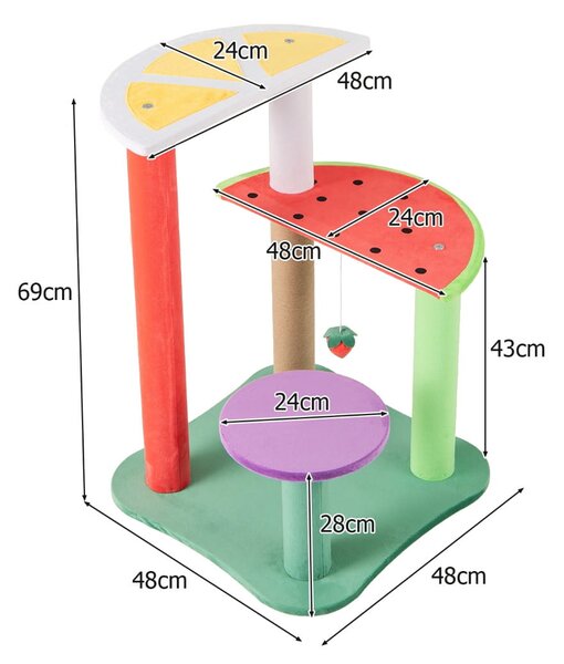 Mały drapak dla kota z 3 platformami