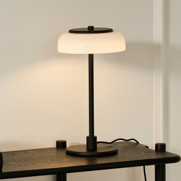Nuura Aps Lampa stołowa LED Blossi, możliwość ściemniania, czarny, salon / jadalnia, metal, skandynawski