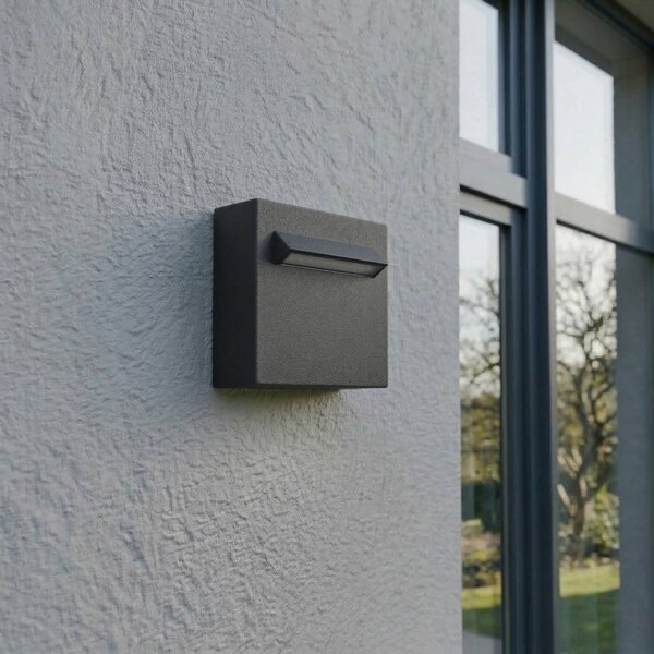 Kinkiet zewnętrzny LED Joril Lucande, czarny, aluminium, nowoczesny