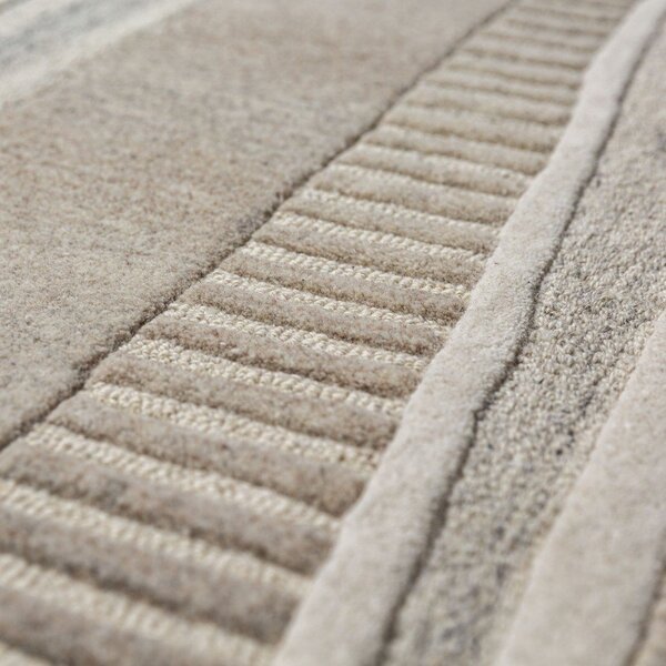 Szarobeżowy wełniany dywan tkany ręcznie 140x200 cm Lira – Flair Rugs