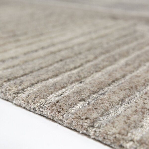 Szarobeżowy wełniany dywan tkany ręcznie 140x200 cm Lira – Flair Rugs
