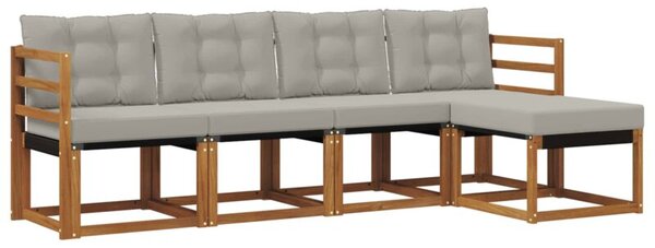 Zestaw mebli ogrodowych z litego drewna akacjowego z poduszkami, modularny design, odporny na warunki atmosferyczne