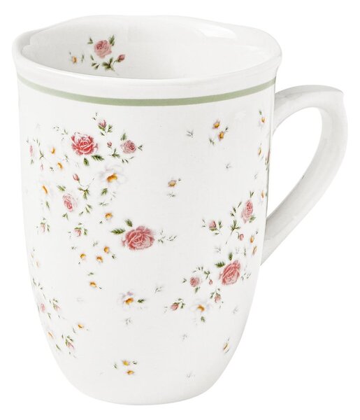 Zestaw 2 białych porcelanowych kubków Brandani Nonna Rosa