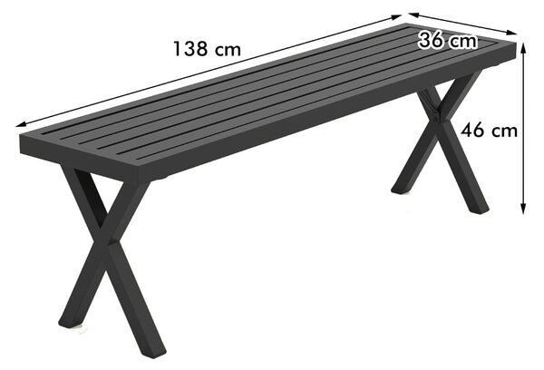 3-osobowa metalowa ławka ogrodowa