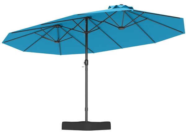 Podwójny parasol ogrodowy ze stojakiem i korbką