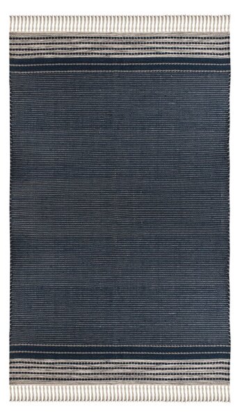 Ciemnoniebieski dwustronny zewnętrzny dywan z tworzywa z recyklingu Green Decore Civil, 80x180 cm