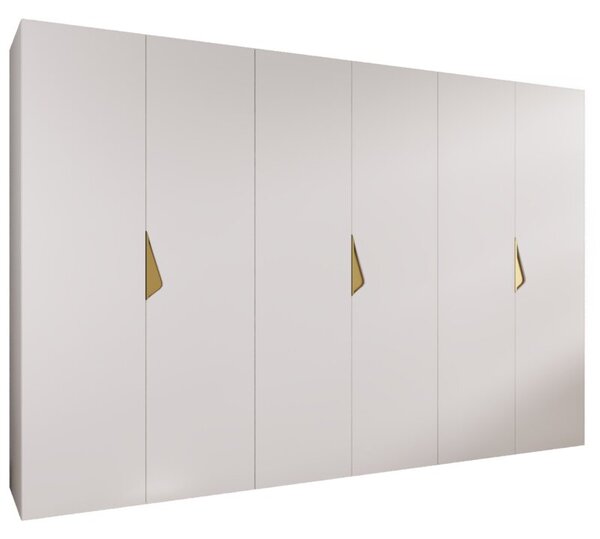 Szafa uchylna otwierana Sandi 1 300 (3x100) wys. 202 cm biaÅy + u. zÅoty