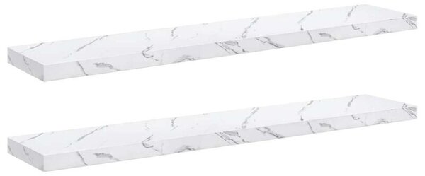Nowoczesna półka Ścienna w białym marmurze z materiału drewnopochodnego 120x23,5 cm