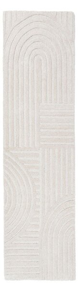 Wełniany chodnik tkany ręcznie w kolorze kości słoniowej 60x230 cm Zen Garden – Flair Rugs
