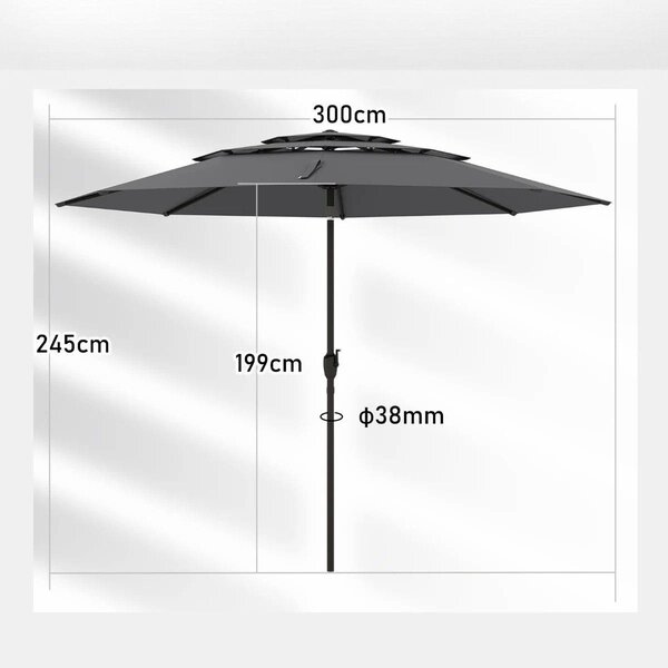Parasol ogrodowy z systemem wentylacji