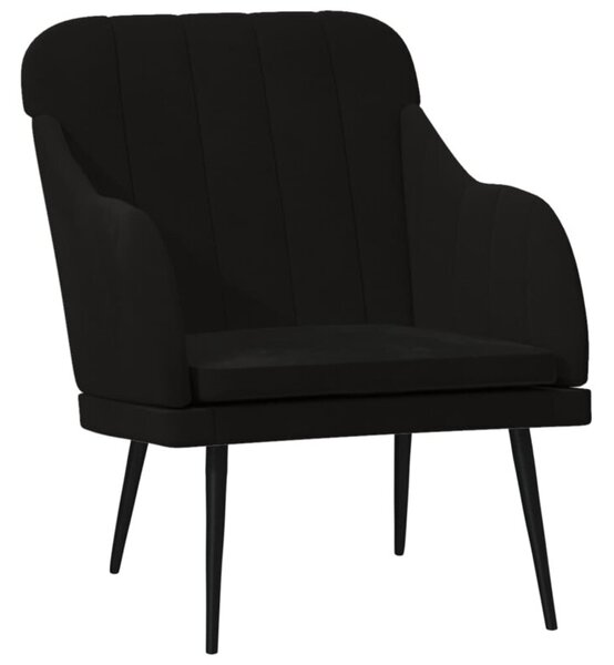 Fotel, czarny, 63x76x80 cm, obity aksamitem