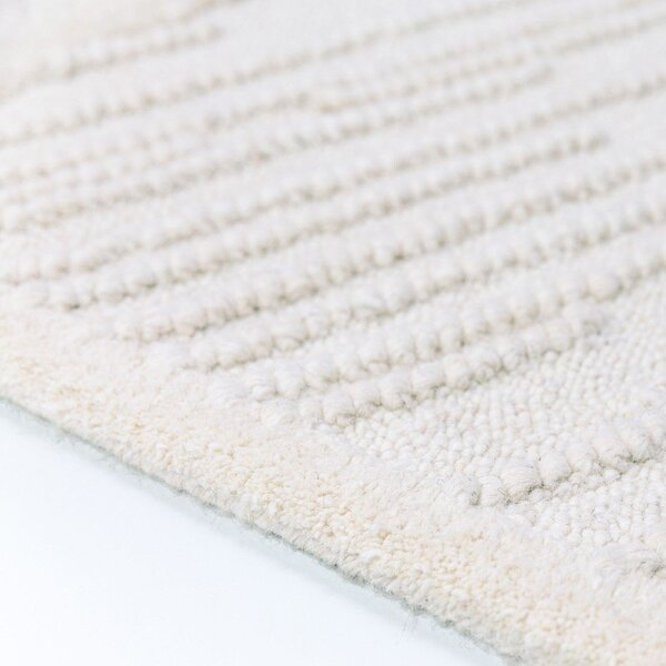 Biały dywan z mieszanki wełny tkany ręcznie 200x300 cm Sculptured Blocks – Flair Rugs