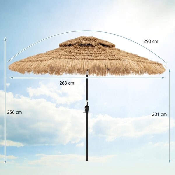 Hawajski parasol ogrodowy z oświetleniem LED