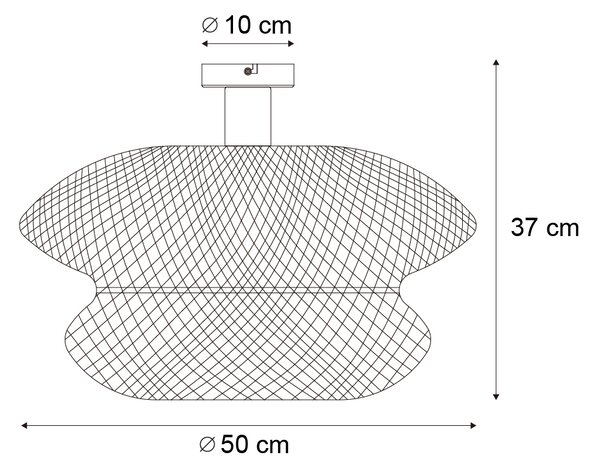 Orientalna bambusowa lampa sufitowa - Ostrava Double