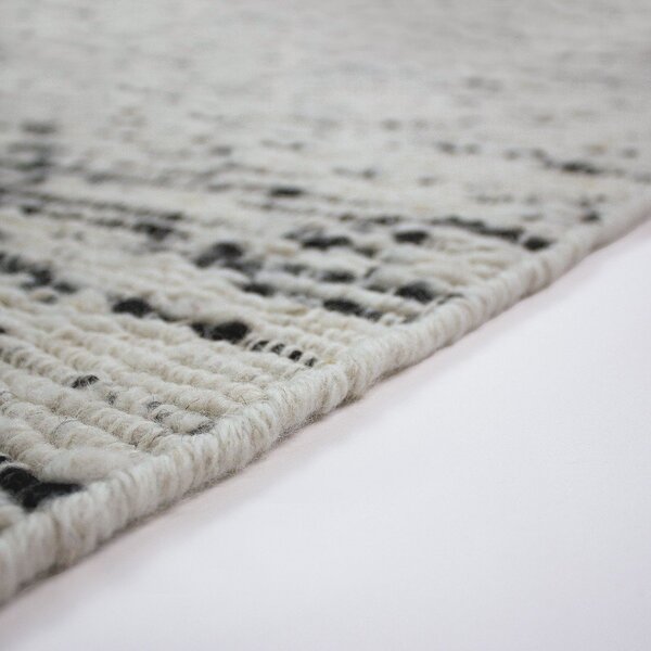 Szaro-kremowy wełniany dywan tkany ręcznie 140x200 cm Ellsa – Flair Rugs