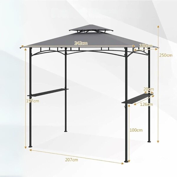 Altana grillowa wiata 242 x 150 x 250 cm