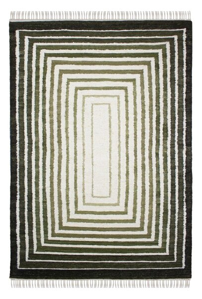 Zielony dywan z mieszanki wełny tkany ręcznie 140x200 cm Boucle Frame – Flair Rugs