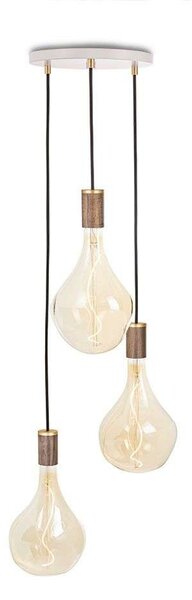 Tala - Walnut Triple Lampa Wisząca z Voronoi II White Canopy